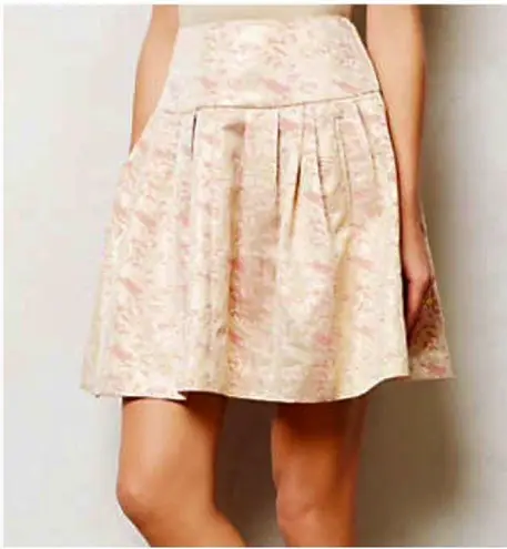 Moulinette Soeurs ANTHROPOLOGIE “Sugarplum” Metallic Brocade A-Line Skirt Size 6