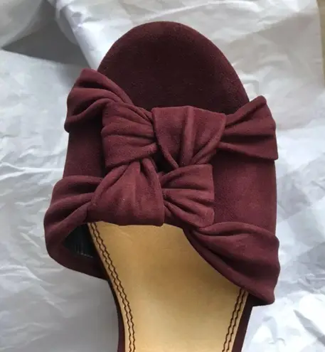 Anthropologie Splendid  Nada plum suede platform wedge open-toe heels