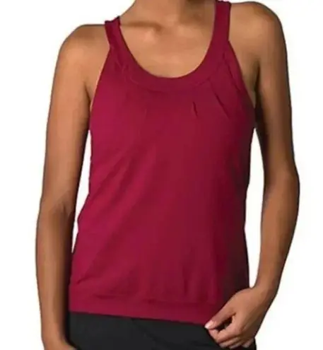 Toad & Co Alluvial Tank Top Built in Shelf Bra Women's Size Large Burgundy Red
