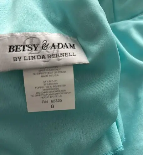 Betsy and Adam Black and Teal Formal Lace Dress Sz 8