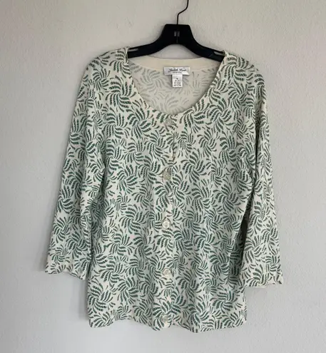 Judith Hart Silk Blend Coastal Print Cardigan Size XL