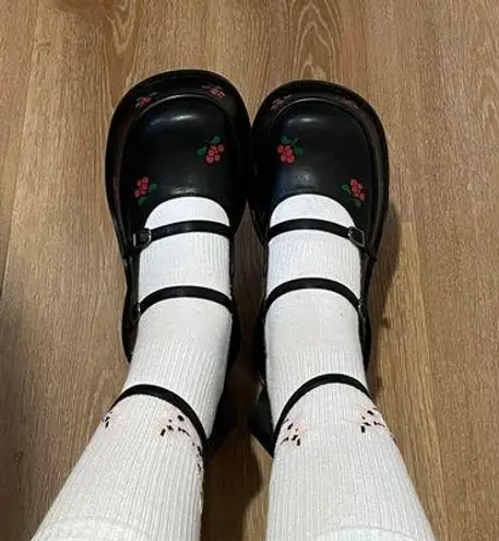 Charles and Keith Platform Mary Janes Cherry Print - Image 1