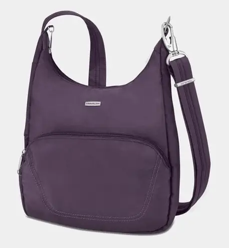 Travelon $120 Anti-Theft RFID Crossbody Purple Classic Essential Messenger Bag