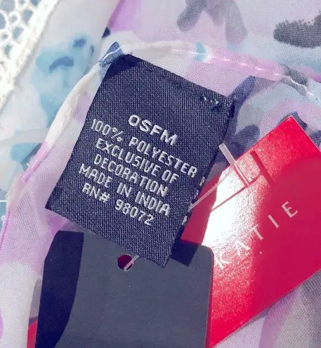 Kelly & Katie Purple Floral Kimono, Scarf Cardigan One Size Fits Most NWT