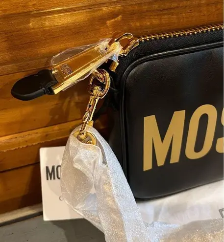 Moschino NWT  Logo-print Zipped Chain Shoulder Bag