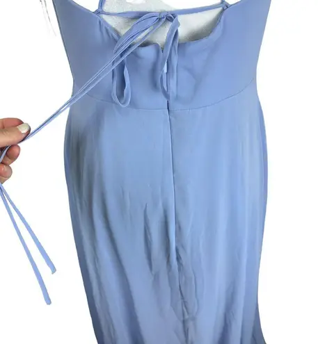 After Six  Women's Scoop Neck Convertible Tie Strap Maxi Dress Size 8 Sky Blue