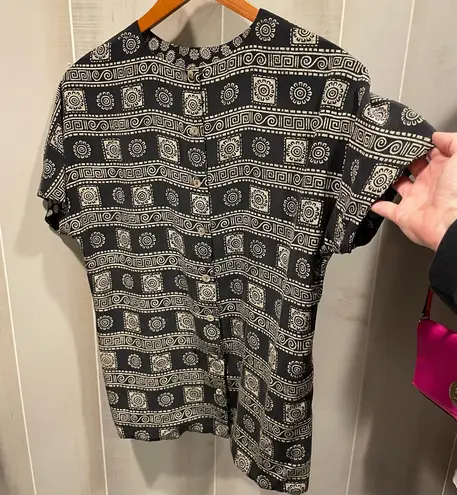 Source Unknown Cute vintage 90s silky aztec dream boho sun reversible button blouse