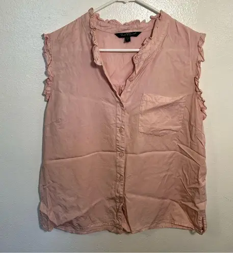 Velvet Heart Sleeveless Button Down Blouse Light Pink L