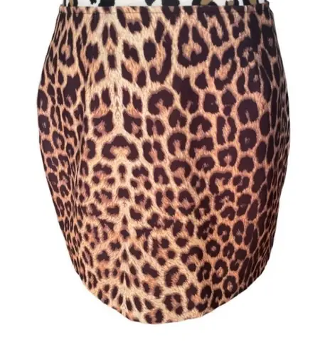 Punk Retro Leopard Mini Skirt Size 6 (Small) Brown