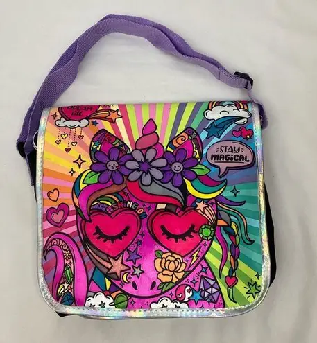 Colorful Unicorn Print Women's Bag Purple