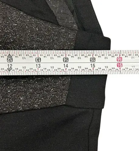 Yoana Baraschi Anthropologie Cocktail Dress Black Silver Shimmer Size 4 Short