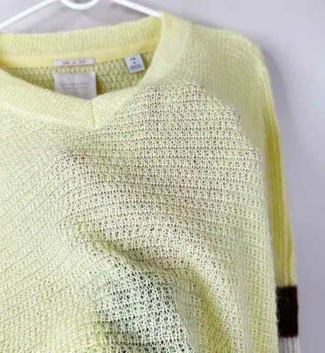 Scotch & Soda Sweater Womens M Linen Mohair Wool Colorblock Sleeves in Citrus
