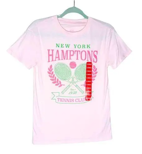 Hamptons Destinations Tennis Club Short Sleeve Graphic Tee Size XS Pink T