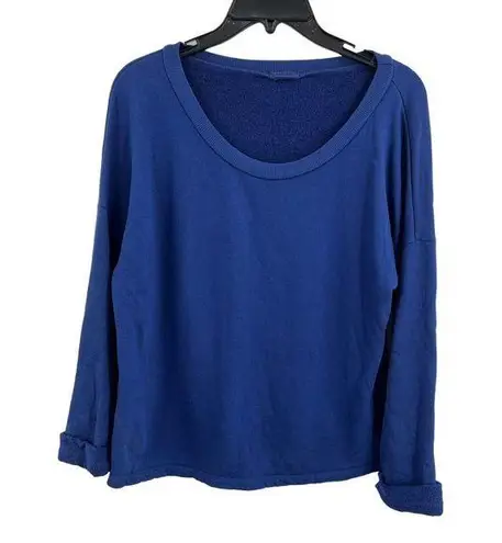 LA Made  Blue Scoop Neck Sweatshirt Small New