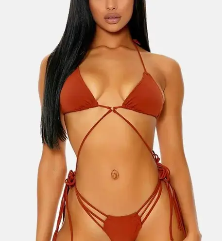 Red String Thong Bikini Size M