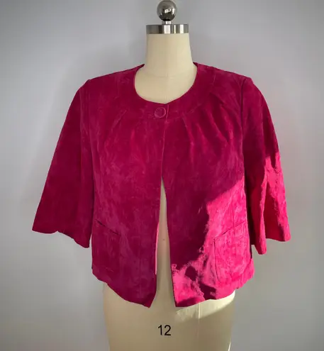 Yvonne Le Marie Capelet Short Leather Jacket- Single Button- Pink- Size 12