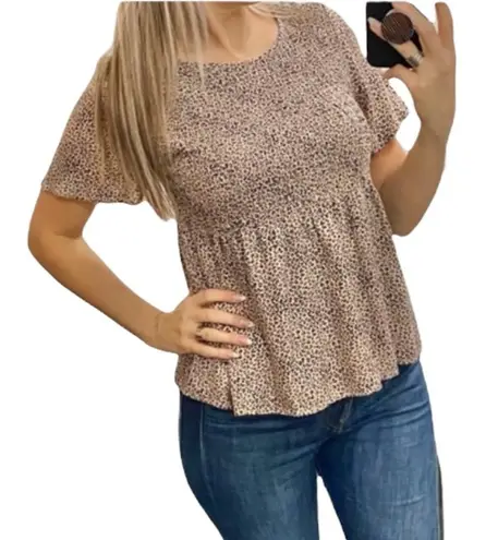 Urban Romantics Leopard Print Peplum Top