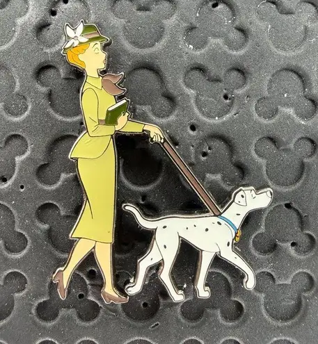 Lounge Fly Disney 101 Dalmatians pets & owners Anita and Perdita on a walk pin