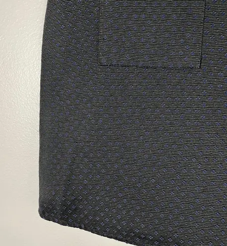 Billy Reid Black/Blue Textured Knit Henley Button Sleeveless Boxy Vest Top L