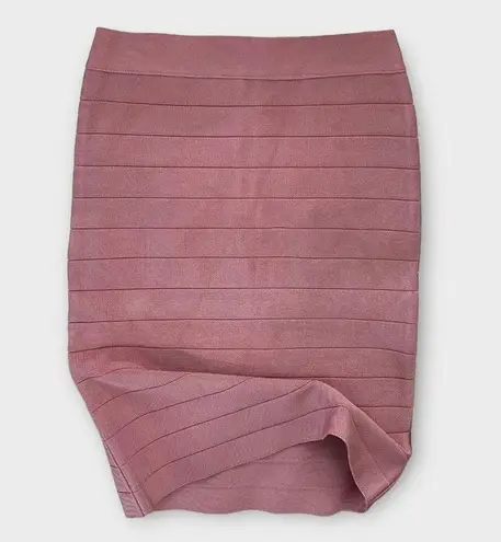 Bebe  Light Rosette Pink Women's XS Bandage Pencil Barbiecore Zip Bodycon Skirt