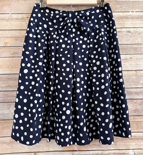 Alex Marie Skirt Women’s Size 4 Blue White Polka Dot A-Line Pleated Bow Waist