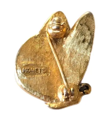 Monet Vintage Signed Butterfly Bug Brooch Pin Costume Jewelry