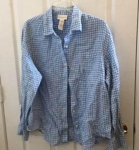 Jones New York Ladies’  linen gingham Blouse (L)