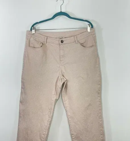 Soft Surroundings Women's Pink Stretch Denim Jeans Size 14 Speckled Silver Speck