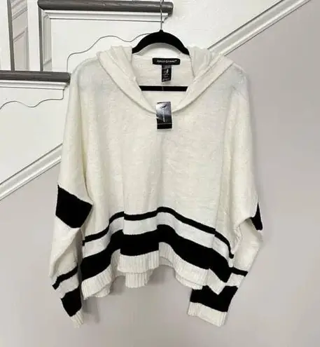 Ashley Stewart Ivory/combo Hooded Women’s Sweater NWT