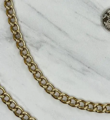 Lightweight Coin Charm Gold Tone Metal Chain Link Belt ✨