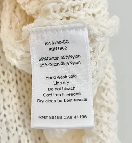 ATM Anthony Thomas Melillo Diagonal Stitch Knit Pullover Boat Neck Top Ecru White Size Medium