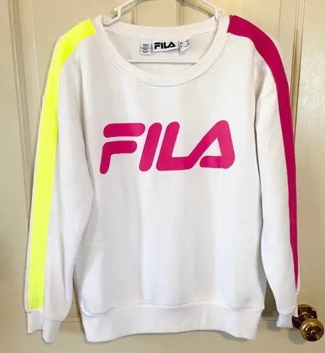 FILA NWT  neon pink/yellow crewneck athleisure