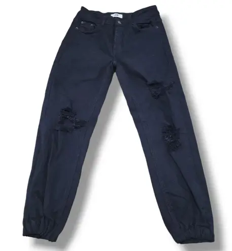 I & M Jeans I&M Black Label Jeans Size 1 26x24 High Rise Boyfriend Jeans Distressed Joggers