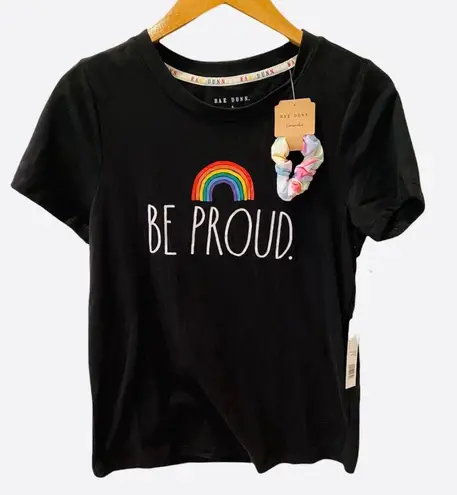 Rae Dunn NWT  Rainbow Be Proud Pride TShirt Black S