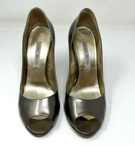 LUCIANO PADOVAN bronze peep toe heels, made in Italy, size 40