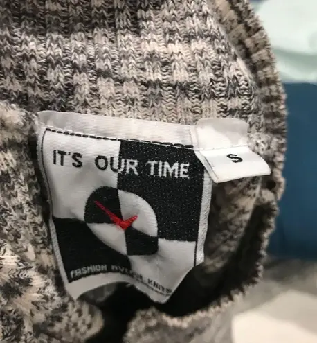 it's our time Vintage Mock Neck Cropped Marled T-shirt 90s Knit