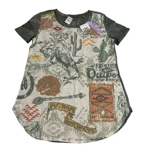 Panhandle NWT Top Women Small Horse Cactus Native Frontier Rodeo Western #E7-1