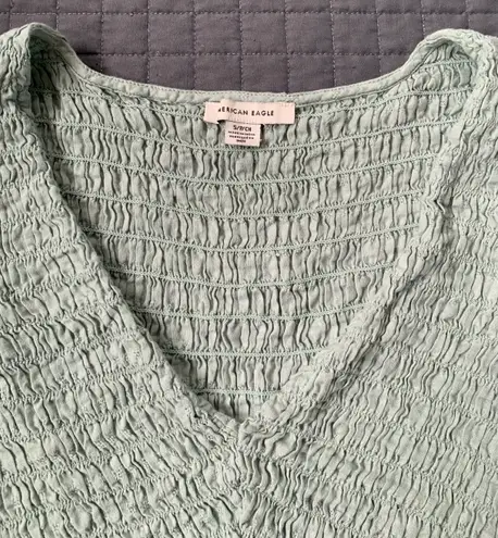 American Eagle Smocked Peplum Tee