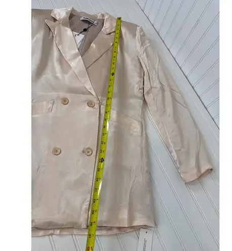 NWT Rumored BlushPink Satin Double Breasted James Blazer Dress Champagne Size XS