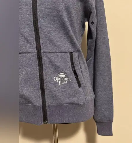 EUC Clique Navy and White Corona Light Custom Fleece Zip Hoodie size small Blue