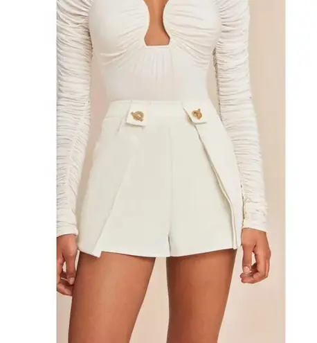 Cult Gaia NWT Adalee Cotton Blend High Waisted Short Off-White Women's US 10