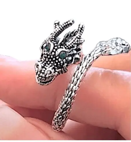NIB Chinese Green Eye Gem Dragon