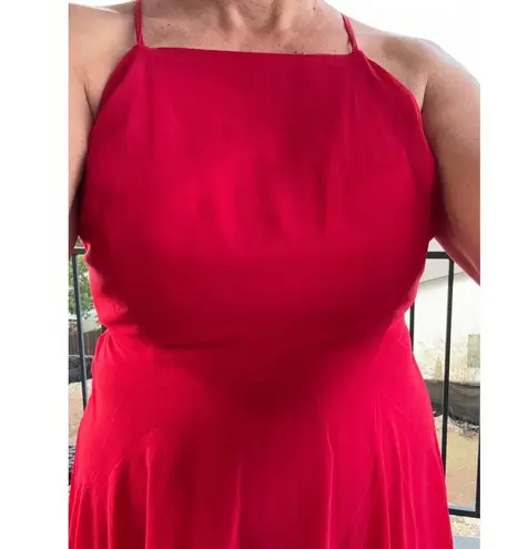 Lulus Red Halter Maxi Dress – Size M | Formal Evening Gown Size M