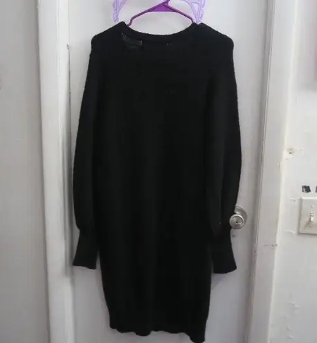 VERO MODA VMSIMONE LS o-neck Ga Boo sweater mini dress in black size XS extra small.