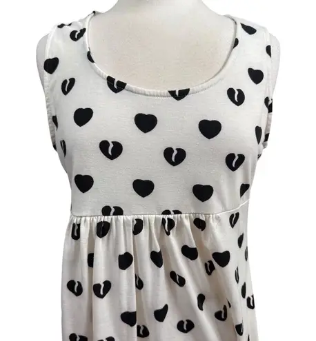 Reborn Dress Size L White with Black Hearts Size L