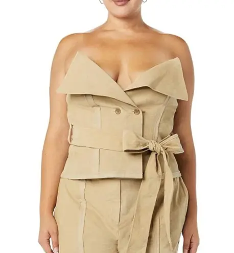 Making the Cut Deconstructed Strapless Corset halter Top size Medium corduroy