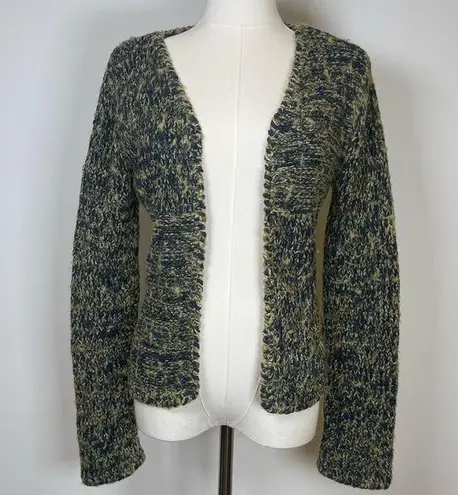 CABO Open Front Cardigan Cozy Chunky Knit Blue Green Mohair Women’s Size Small