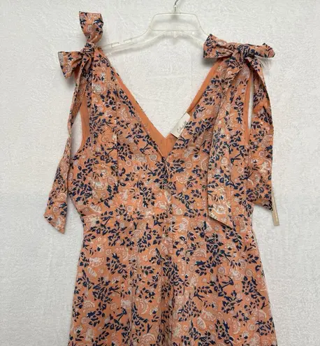 Cleobella NWT Astrid Ankle Positano Floral Organic Cotton Maxi Boho Large Coral