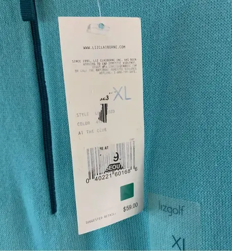 NWT Liz Golf Sleevless Sweater Half Zip Folded Collar Size XL