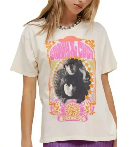 Daydreamer Sonny & Cher Melody Fair Boyfriend Tee, Size M, New w/o Tag MSRP $88